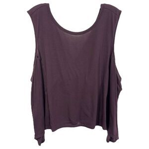 Old Navy Active Plus Size 3X Tank Top Sleeveless Cropped Brown V Back 1542‎